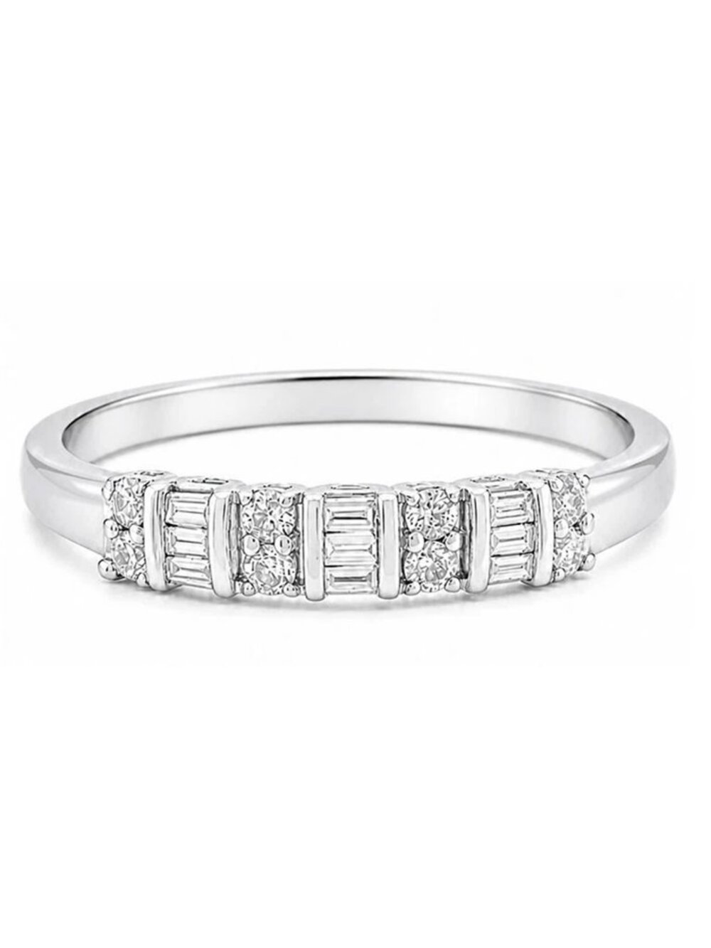 Genuine 0.50 Cts Diamonds Ring 10k White Gold